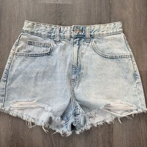 Cotton On Light Blue Frayed Jean Shorts